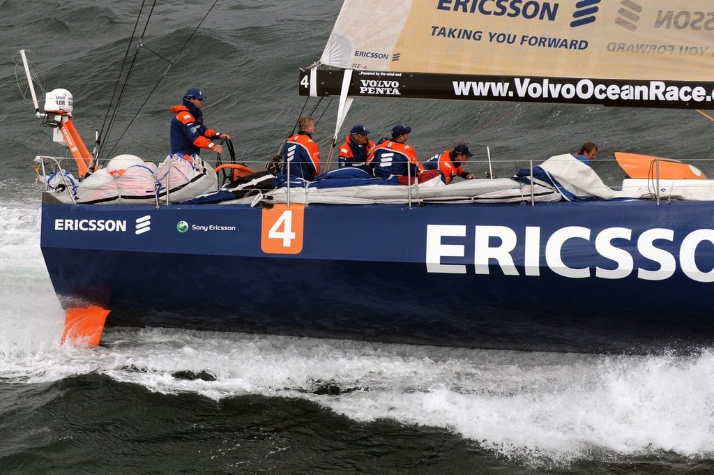 Ericsson 4, skippered by Torben Grael (BRA) at the start of leg 9 from Marstrand to Stockholm photo copyright  David Kneale/Volvo Ocean Race http://www.volvooceanrace.com/ taken at  and featuring the  class