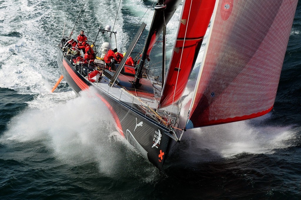 
PUMA Ocean Racing, skippered by Ken Read (USA) at the start of leg 9 from Marstrand to Stockholm photo copyright  David Kneale/Volvo Ocean Race http://www.volvooceanrace.com/ taken at  and featuring the  class