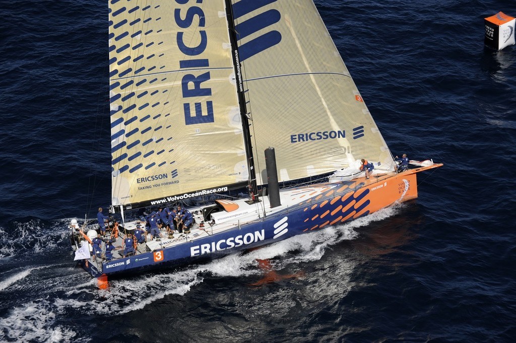 Ericsson 3, skippered by Anders Lewander competing in the Volvo Ocean race in-port race in Alicante, Spain. photo copyright Rick Tomlinson/Volvo Ocean Race http://www.volvooceanrace.com taken at  and featuring the  class