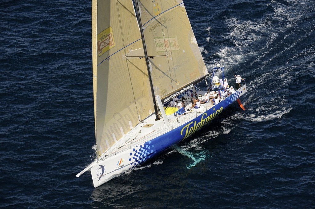 Telefonica Blue, skippered by Bouwe Bekking wins the first Volvo Ocean race in-port race in Alicante, Spain. photo copyright Rick Tomlinson/Volvo Ocean Race http://www.volvooceanrace.com taken at  and featuring the  class