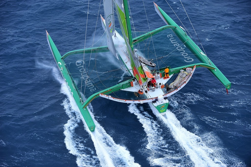 Groupama 3 is one of the world&rsquo;s most powerful multihulls. photo copyright Groupama - Franck Cammas http://www.cammas-groupama.com taken at  and featuring the  class