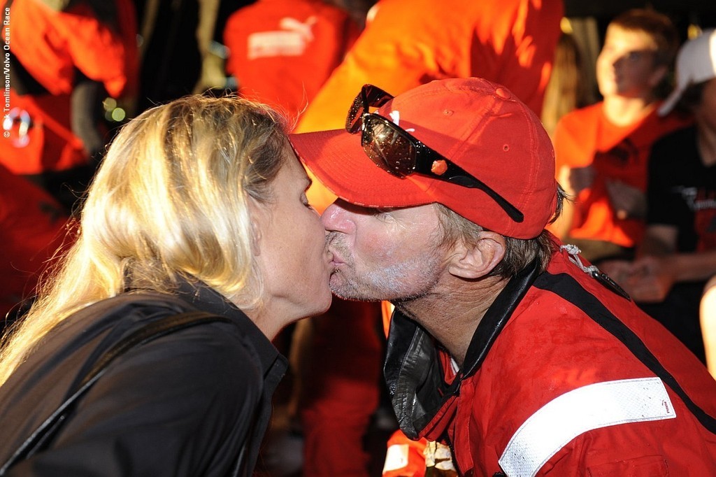 PUMA Skipper Ken Read reunited with wife Kathy after Leg 1, Volvo Ocean Race photo copyright Rick Tomlinson/Volvo Ocean Race http://www.volvooceanrace.com taken at  and featuring the  class