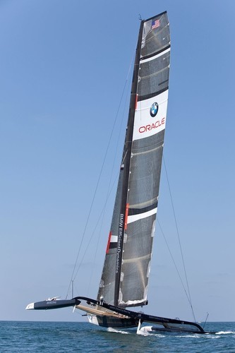 BMW ORACLE Racing - 90 ft Trimaran testing off San Diego just under 12 months after being launched © BMW Oracle Racing Photo Gilles Martin-Raget http://www.bmworacleracing.com