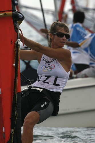Qingdao Olympic Regatta 2008. RS:X. Barbara Kendall (NZL) - she competed for New Zealand in five Olympic regattas winning three medals in the Womens Windsurfer event. © Guy Nowell http://www.guynowell.com