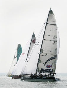 ABN AMRO pulls away from Charles Dunstone&rsquo;s RED and Bear of Britain at the start of the New Yourk Yacht Club Challenge Trophy today at Skandia Cowes Week.
 photo copyright onEdition http://www.onEdition.com taken at  and featuring the  class