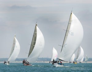 Class 1 IRC race under spinnakers during light airs racing today at Skandia Cowes Week.
 photo copyright onEdition http://www.onEdition.com taken at  and featuring the  class