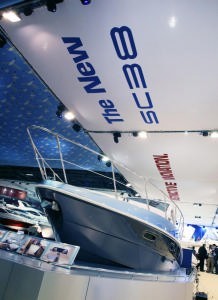 The launch of the Sealine SC38 at the Collins Stewart London Boat Show. photo copyright onEdition http://www.onEdition.com taken at  and featuring the  class