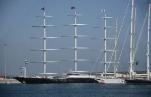 Superyachts in port photo copyright Kos Picture Source http://www.kospictures.com taken at  and featuring the  class