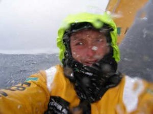 Justin Slattery in snow and sleet on Day 6 Leg 4 aboard Volvo Open 70 ABN AMRO ONE photo copyright Volvo Ocean Race http://www.volvooceanrace.com taken at  and featuring the  class
