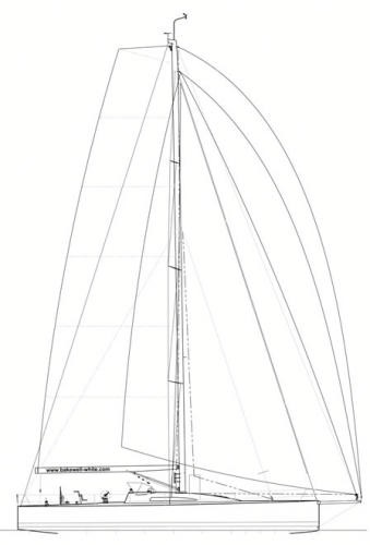 Sail Plan of the new racer/cruiser. © Bakewell-White Yacht Design www.bakewell-white.com/