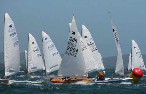No quarter given as competitors take their line for the leeward mark on Day 1 of the Toshiba 2006 OK Worlds  © Lynne Burton
