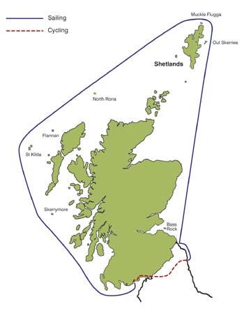 Round Scotland Sail and Cycle Route © SW