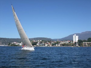 Champagne sailing this morning on Hobart's Derwent River - Heemskirk Consolidated Melbourne to Hobart photo copyright  John Curnow taken at  and featuring the  class