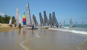 Heading out to the start line - Zhik Mission Beach Regatta photo copyright Tom Orr taken at  and featuring the  class