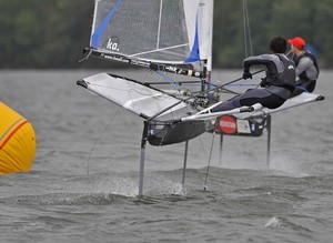 Outteridge just in front - International Moth US National Championship (Pre-Worlds) photo copyright Sean Trew (Pacific Fog) http://www.pacificfog.net/ taken at  and featuring the  class