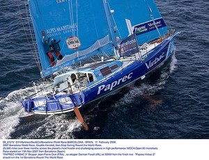 2007 Barcelona World Race - ``PAPREC-VIRBAC 2`` Skipper Jean-Pierre Dick (FRA) , co-skipper Damian Foxall (IRL) at 55NM from the finish line. photo copyright ThMartinez / Sea & Co - Copyright http://www.thmartinez.com taken at  and featuring the  class