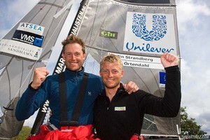 Day 6 ,Finish of 2009 Archipelago Raid.  
MARTIN STRANDBERG (SWE) and JOHAN ORTENDAHL (SWE) ``THULE`` the winners of 2009 Archipelago Raid. photo copyright ThMartinez / Sea & Co - Copyright http://www.thmartinez.com taken at  and featuring the  class