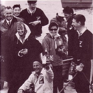 Ralph Roberts (right) FD reserve when Helmer Perdersen (second right) and Earle Wells won the Gold medal at the 1964 Olympics, Tokyo photo copyright SW taken at  and featuring the  class