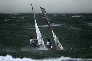 Angulo and Diethelm head out - Sylt 2008 photo copyright  John Carter / PWA http://www.pwaworldtour.com taken at  and featuring the  class