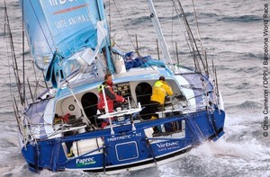 Barcelona World race - Paprec-Virbac 2 duo sail through the Cook Strait / Race Gate 5 photo copyright Barcelona World Race http://www.barcelonaworldrace.org taken at  and featuring the  class