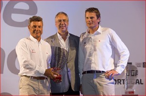 Dean Barker receives the trophy for being second overall in the 2008 Audi MedCup photo copyright Audi MedCup Circuit http://www.2008.medcup.org taken at  and featuring the  class
