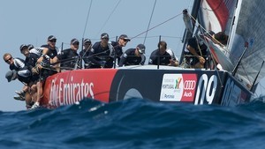 Emirates Team New Zealand, NZL380 win the Portugal Trophy with a seventh in the final race, Audi MedCup, Portimao, Portugal. 23/8/2009 photo copyright Emirates Team New Zealand / Photo Chris Cameron ETNZ  taken at  and featuring the  class