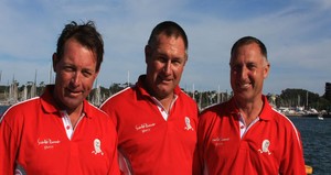 Carl Crafoord, Dave Eichmeyer and Robert Date (R) after winning the Docklands Invitational photo copyright MarineBusiness-World.com . http://www.marinebusiness-world.com taken at  and featuring the  class