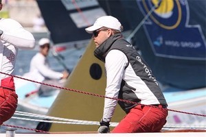 Johnie Berntsson edges past defending champion Mathieu Richard in the quarter final of the Bermuda Gold Cup - King Edward V11 Gold Cup photo copyright WMRT http://www.worldmatchracingtour.com taken at  and featuring the  class