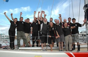 Liverpool crew celebrate arrival - Clipper 07-08 Race photo copyright Clipper Ventures PLC . http://www.clipperroundtheworld.com taken at  and featuring the  class