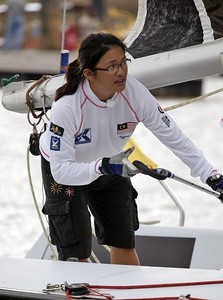 Tiffany Koo (MAL) at the helm, Monsoon Cup 2007 photo copyright Guy Nowell http://www.guynowell.com taken at  and featuring the  class