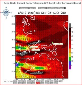 PredictWind - Hauraki Gulf Wind Speed/Direction - 020808 @1700hrs photo copyright PredictWind.com www.predictwind.com taken at  and featuring the  class