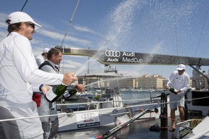 BMW Oracle Racing - Larry Ellison and his crew lead by Russell Coutts were celebrating their victory in the TP 52 Audi Med Cup, Marseille Trophy with its new boat ``USA 17``. photo copyright BMW Oracle Racing Photo Gilles Martin-Raget http://www.bmworacleracing.com taken at  and featuring the  class