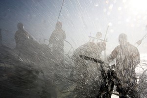 Rough weather, onboard Telefonica Blue, on leg 7 from Boston to Galway
 photo copyright Gabriele Olivo/Telefonica Blue/Volvo Ocean Race http://www.volvooceanrace.org taken at  and featuring the  class