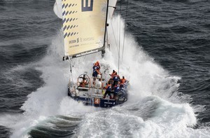 Ericsson 4 surfing at 30 knots off the Blasket Islands West of Ireland, shortly after the start of leg 8 from Galway to Marstrand. photo copyright Rick Tomlinson/Volvo Ocean Race http://www.volvooceanrace.com taken at  and featuring the  class