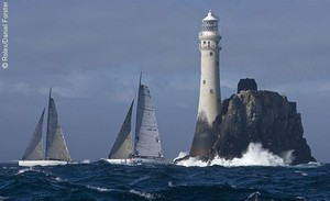 RAMBLER and ICAP LEOPARD, the first boats to round the Fastnet Rock 2007 photo copyright  Rolex/Daniel Forster http://www.regattanews.com taken at  and featuring the  class