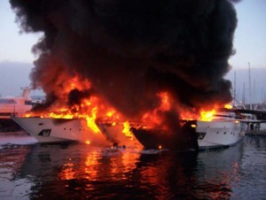 fire on 4 yachts photo copyright SW taken at  and featuring the  class