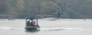 web Passing the submarine with escort photo copyright BW Media taken at  and featuring the  class