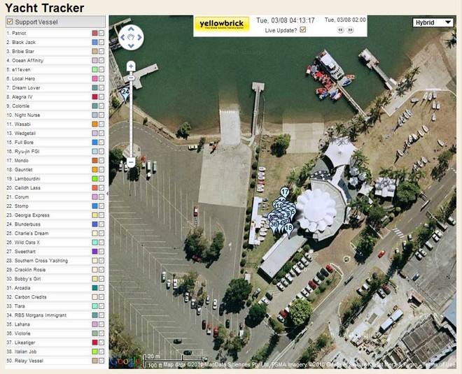 Website screen shot of the trackers on the RQYS Sailing Academy rigging lawn - Club Marine Brisbane to Keppel Tropical Yacht Race © Suellen Hurling 