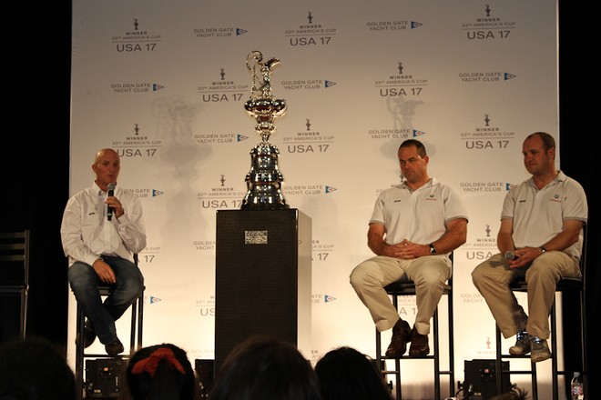 Toronto (CAN) - The America’s Cup visits the Royal Canadian Yacht Club. From left: Ian Burns (BMWOR), Brian MacInnes and Magnus Clarke  © BMW Oracle Racing http://bmworacleracing.com
