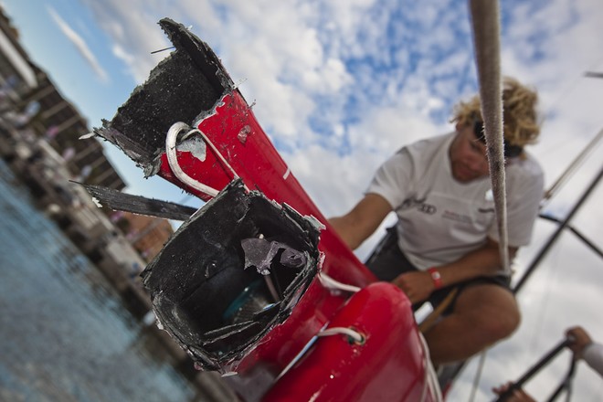 52 Series Day 2: Crash between Audi A1 powered by ALL4ONE and Bribon - Audi MedCup Region of Sardinia Trophy. Photo: Stefano Gattini & Guido Trombetta-Studio Borlenghi/Audi MedCup © Stefano Gattini & Guido Trombetta-Studio Borlenghi