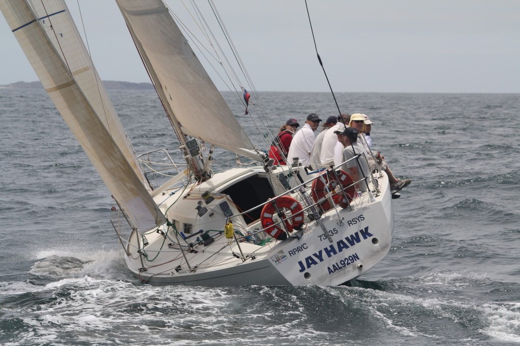 2010 PHS series winner and smallest boat in the fleet Robert Alder’s J35 ‘Jayhawk’ has entered photo by Damian Devine - 30th Pittwater to Coffs Race photo copyright Damian Devine taken at  and featuring the  class