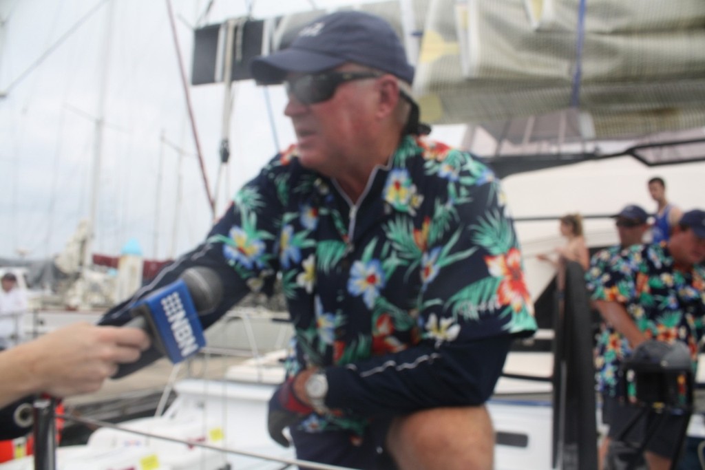 Bob Steel show off the livery for the event, the Hawaiian shirt! - 30th Pittwater to Coffs Race © Damian Devine