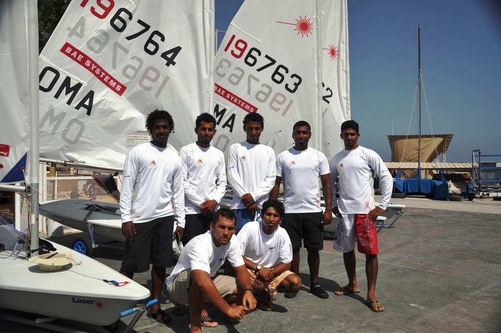The Oman Sail National Laser sailing team in front of their boats - VOLVO 2010 RAHBC OMAN OPEN LASER CHAMPIONSHIP © Mark Rhodes