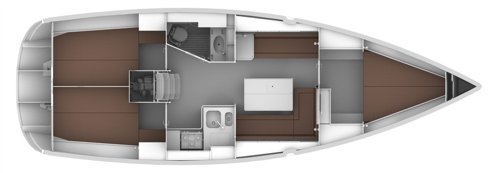 Bavaria Cruiser 36 three cabin layout photo copyright North South Yachting Australia http://www.northsouthyachting.com.au taken at  and featuring the  class