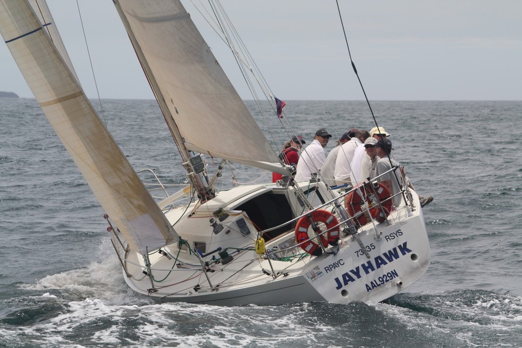 'Jayhawk', the J35 and one of the PHS handicap favourites - 30th Pittwater to Coffs Harbour yacht Race photo copyright Damian Devine taken at  and featuring the  class