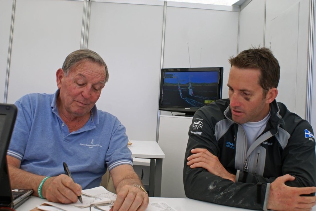 BAR skipper Ben Ainslie (GBR) talks with  Bob Fisher after a race the 2010 Louis Vuitton Trophy © Richard Gladwell www.photosport.co.nz