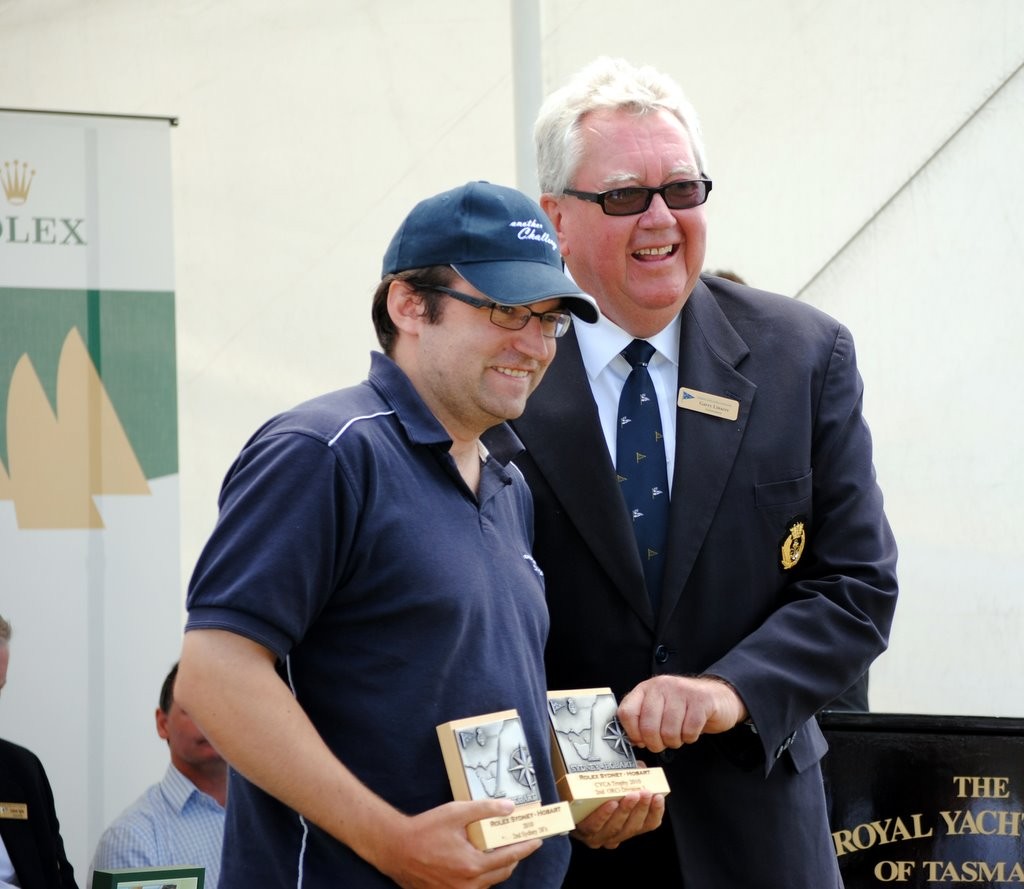 Chris Lewin (Another Challenge) received two CYCA trophies from Commodore Garry Linacre - Rolex Sydney Hobart Sydney 38 Division<br />
<br />
 ©  Andrea Francolini Photography http://www.afrancolini.com/