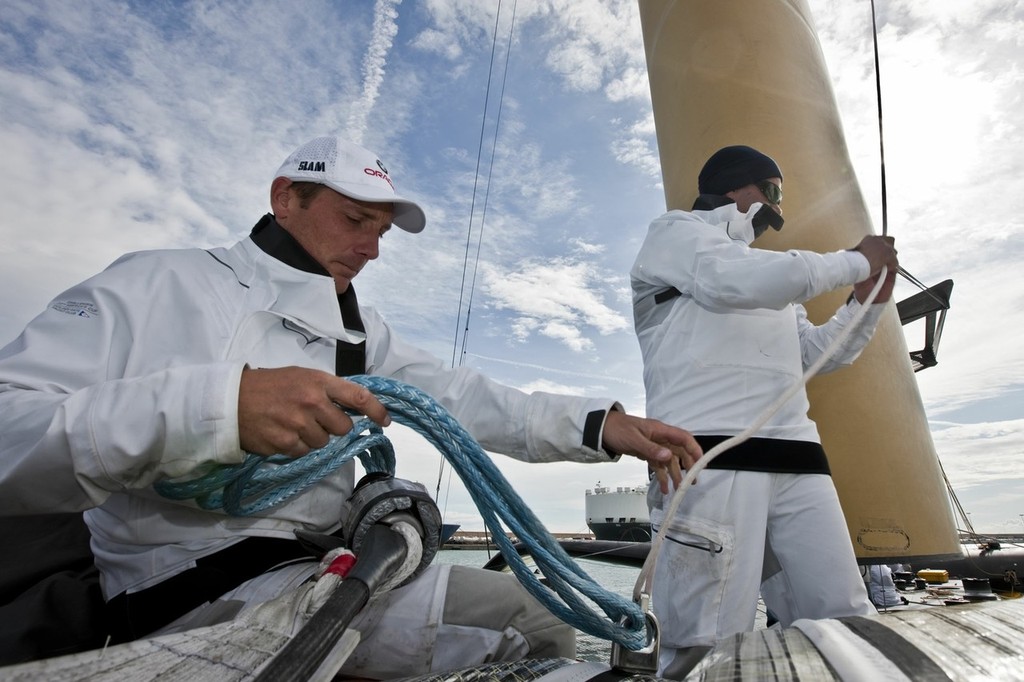 33rd America’s Cup - BMW ORACLE Racing - Day off 1 - Getting the yacht ready - Brad Webb © BMW Oracle Racing Photo Gilles Martin-Raget http://www.bmworacleracing.com