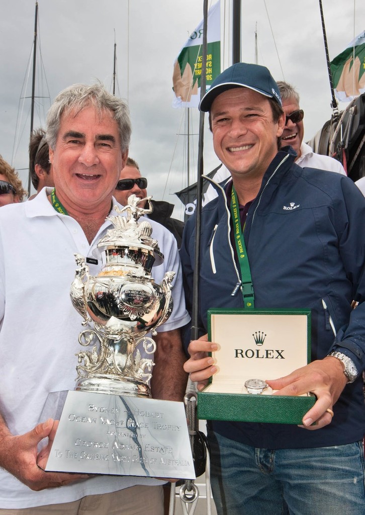 Patrick Boutellier, Rolex Australia presents a Rolex Yachtmaster and Tattersall Cup to Geoff Boettcher, owner of SECRET MENS BUSINESS 3.5, Sail n: YC 3300, Owner: Geoff Boettcher, State: SA, Division: IRC, Design: Reichel Pugh 51 photo copyright  Rolex / Carlo Borlenghi http://www.carloborlenghi.net taken at  and featuring the  class