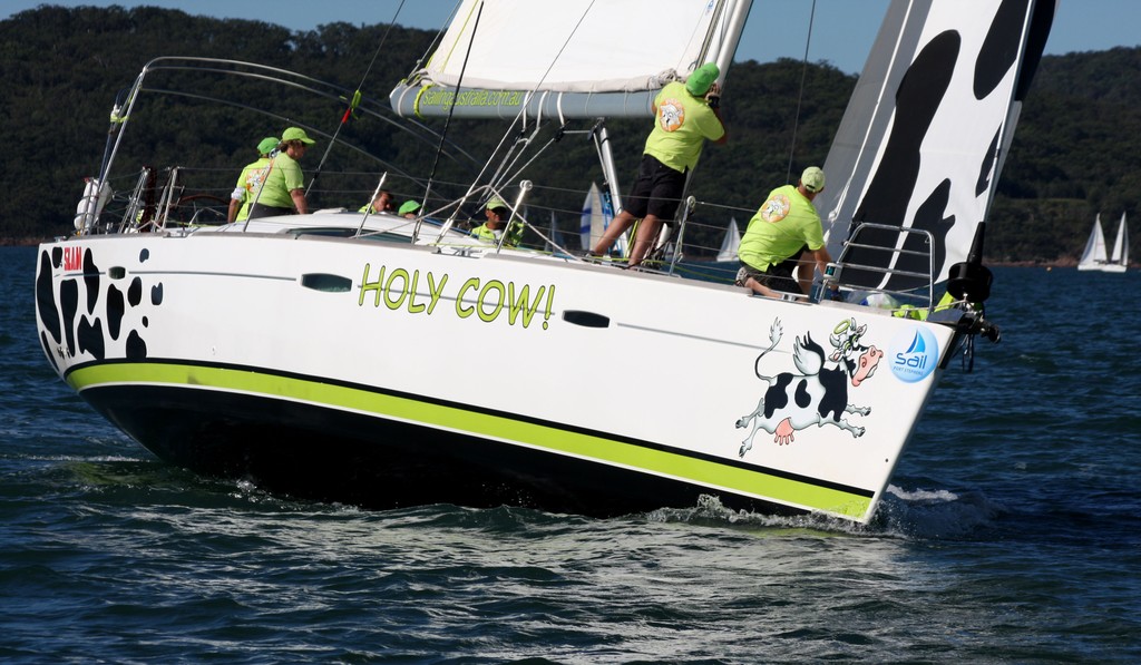 Holy Cow crew. Commodore's Cup day 3 Sail Port Stephens 2011  
 photo copyright Sail Port Stephens Event Media taken at  and featuring the  class